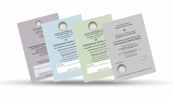 A high-quality, professional photo of an Iranian International Driving Permit (IDP)
